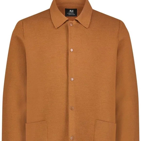 American Heritage Orange Birdseye Sweater Cardigan